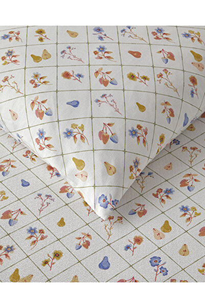 English Home Pear Garden Baskılı Tek Kişilik Pike Takımı 150x220 cm Yeşil