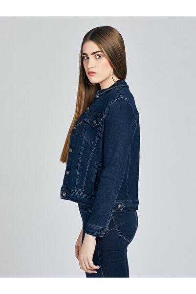 Loft Kadın Lacivert Mayra Mid Wash Kot Ceket