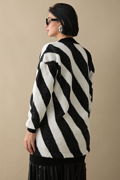 InStyle Yumoş Double Striped Black Knitwear Sweater