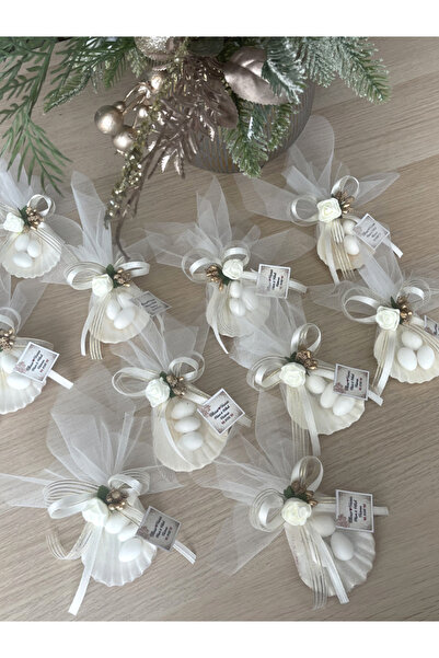 Şekerdavet Şekerli Ve Mıknatıslı Deniz Kabuğu Nikah, Nişan Hatıra Hediyelik 5...