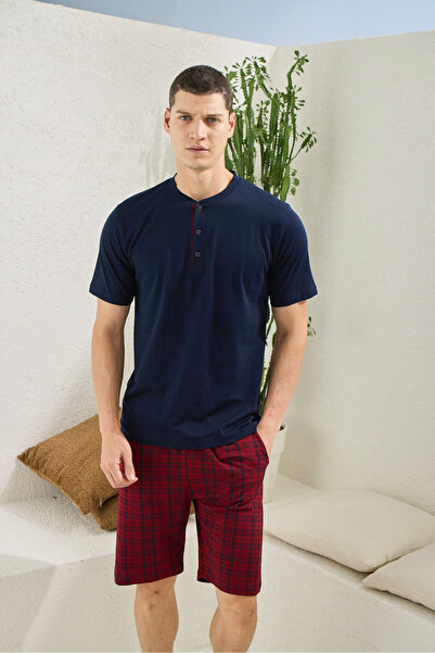 KLY New Season Men's Crew Neck Luxury Design Shorts Pajama Set