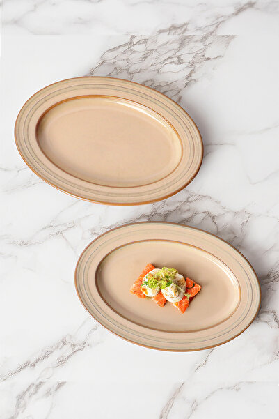 Güral Porselen Valeron 2-Piece Boat Plate Set 29 cm