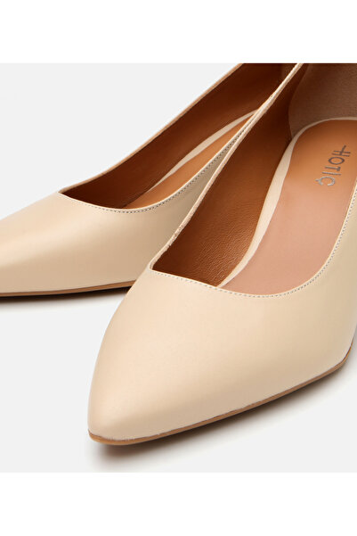 Hotiç Women's Leather Beige Flexible Sole Stiletto
