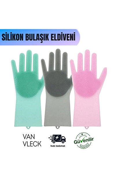 VAN VLECK 1 Çift Silikon Yıkama Eldiveni – Kedi Köpek Banyo Fırçası, Isıya Da...