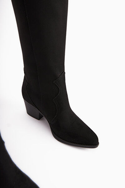 Limoya Γυναικείες μπότες Lhena Black Suede Western Pull-on