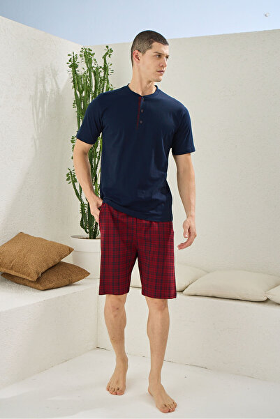 KLY New Season Men's Crew Neck Luxury Design Shorts Pajama Set