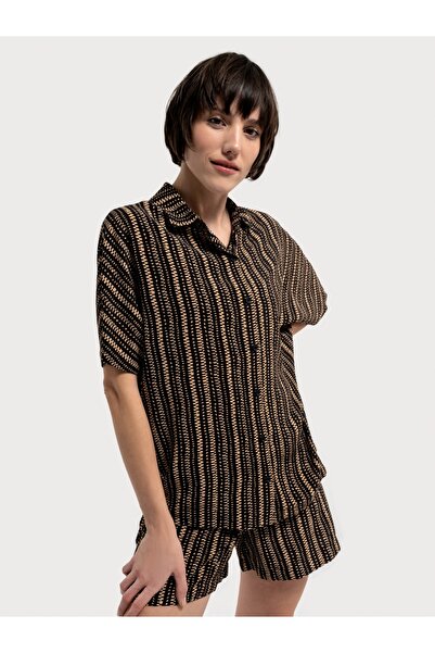 Loft Lf2034844 Kadın Kısa Kol Gömlek Black