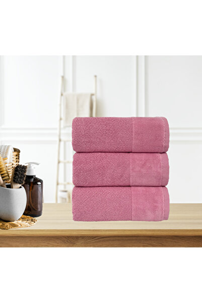 Lucy and Home Set of 3 Velvet Bordered Towels 40x60 Cm