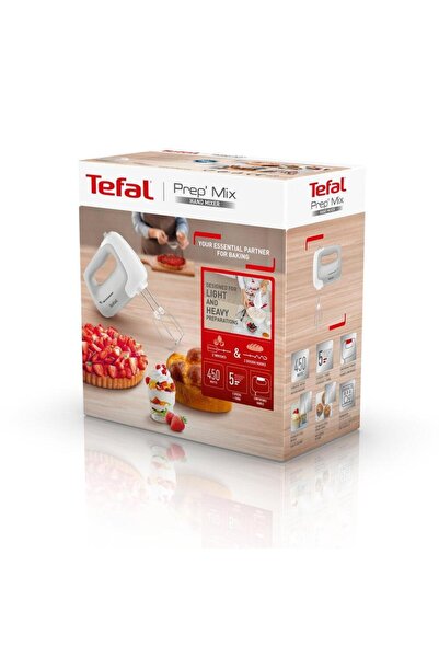 TEFAL TEFAL Prep'Mix HT450B38 hand mixer, 450W, 5 speed settings, Turbo function, set of 2 beaters, 2 hooks