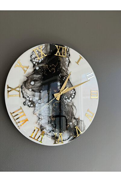 Sultan Tasarım 40 CM Epoksi Tasarımlı Şık Duvar Saati - 40 cm çap