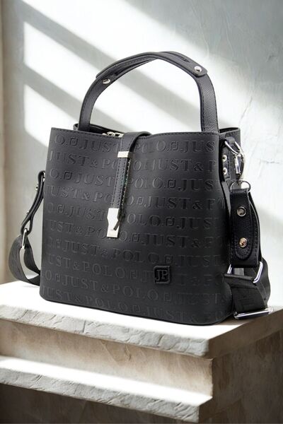 Just Polo Orta Boy Klasik Spor Model 2 Askılı Kadın Omuz Çantası 4059 Siyah 1408