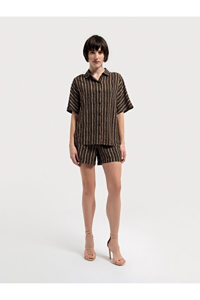 Loft Lf2034844 Kadın Kısa Kol Gömlek Black