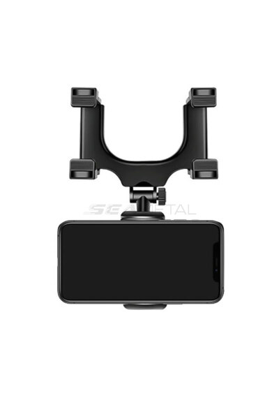 Choice حامل هاتف SEAMETAL أسود اللون في مرآة الرؤية الخلفية للسيارة مع إمكاني...