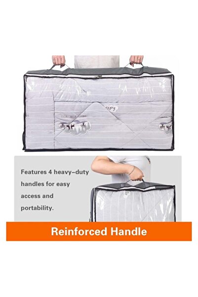 fulina 2PCS Under Bed Storage Containers,with Clear Window and Reinforced Handles for Blanket,Comforter
