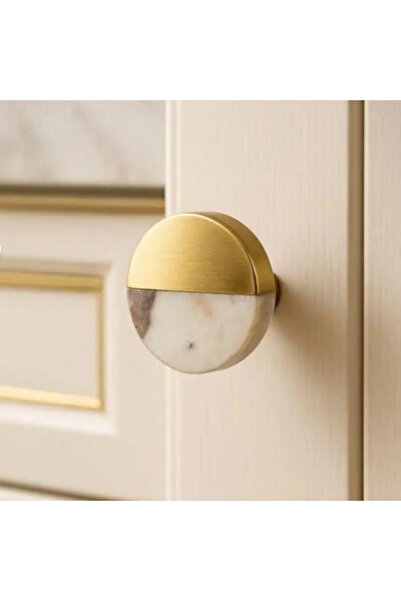 Genel Markalar System Çap 38mm Kum/mat Sari Düğme Kulp/doğal Taş