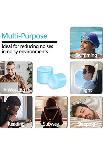 fulina 24 Pcs Sleeping Silicone Ear Plugs,Soft Reusable,Noise,with Carrying Boxes for Sleeping,Traveling