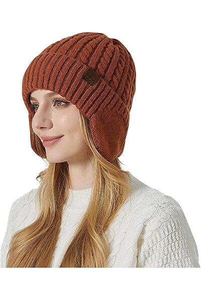 fulina Winter Knitted Beanie Hat,Warm Chunky Cable Knit,Stretchy Cuffed Skull Hats for Cold Weather