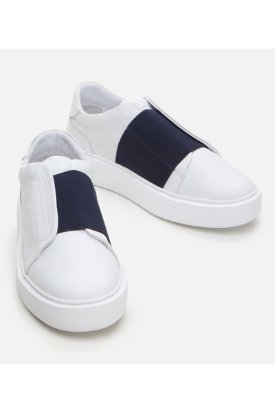 Hotiç Men's Leather White Casual Shoes