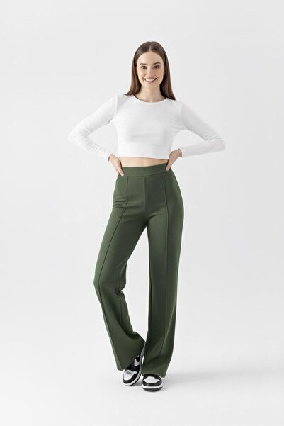 NOLYA MODA Fit Cut High Waist Women's Wide Leg Trousers