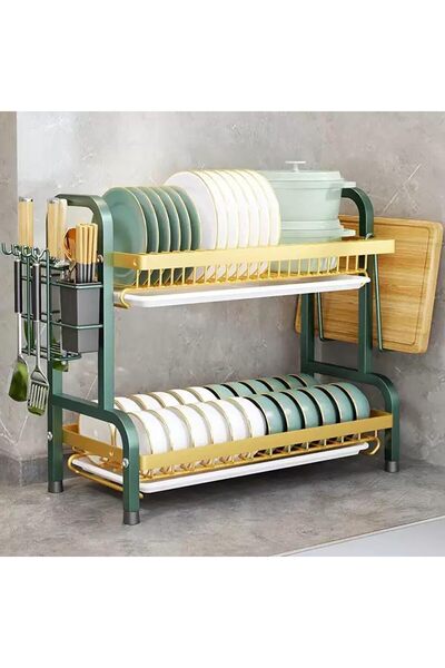 Arabest Dish Drying Rack for Kitchen,Dish Draines,with Chopstick Holder,and K...