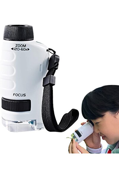 Arabest مجهر محمول، تكبير 60x-120x، إضاءة LED، للطلاب المبتدئين