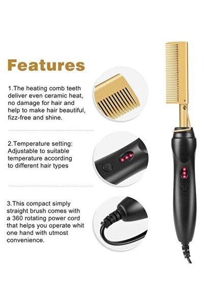 Remington 2 in 1 Hot Comb Hair Straightener,Flat Irons Straightening Wet Dry Dual Use,Electric Brush