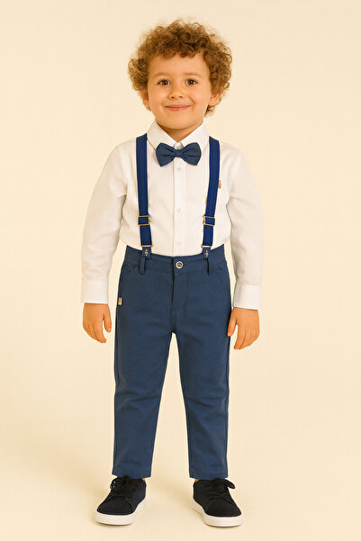 Casabony 4'lü Set Erkek Çocuk Gömlek & Pantolon &Papyon & Askılık
