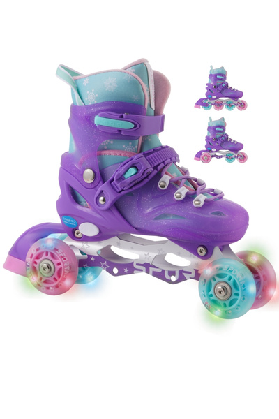 Sportaj Speedx Frozen Professional Kids Roller Skates Lighted Silicone Wheels with Carry Bag