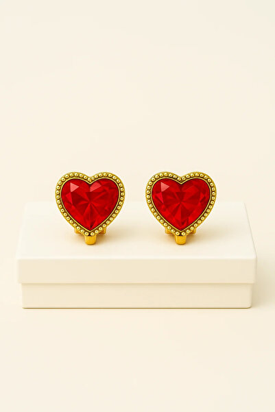 MakeWell Deliksiz Küpe Kulağı Delik Olmayan Çocuklar Için Kalp Tasarımlı Klipsli Çocuk Küpesi