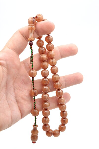 Murty99 Zeyzun Signed Globe Cut White Crimped Amber Prayer Beads 003