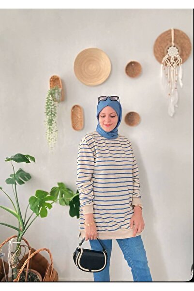 SEVENLINE Women's Two-Ply Tunic Striped Sweatshirt