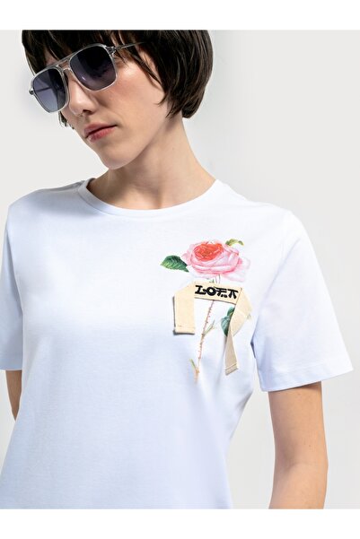 Loft Γυναικείο T-Shirt Regular Fit - Μανίκια