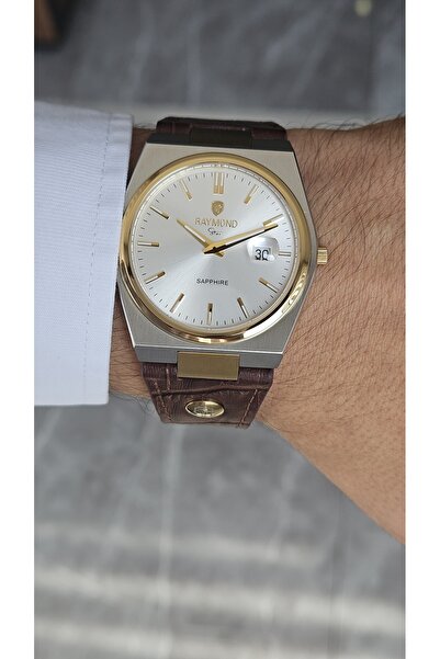 Raymond RYM-633061 SLIM KLASIK ERKEK SAAT - SAFİR CAM - DERİ KORDON ÇELİK KAS...