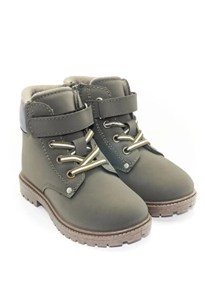 KU&PA SHOES TIMBER SÜET GÖRÜNÜMLÜ SICAK ASTARLI ÇOCUK BOT HAKİ - 3008