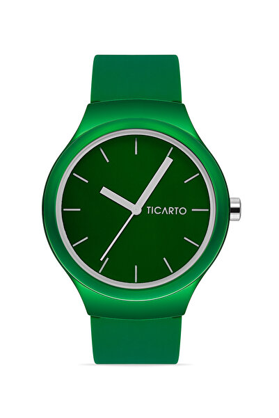Ticarto ساعة يد سيليكون خضراء للجنسين TCTSR005806S0350