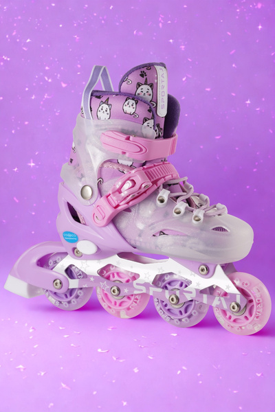 Sportaj Speedx Cat Professional Kids Roller Skates Lighted Silicone Wheels with Carry Bag