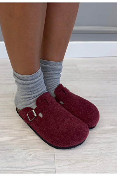 Lemoors ماتيلدا كلاريت اللون العظام النعل القطيفة فروي سابو النعال