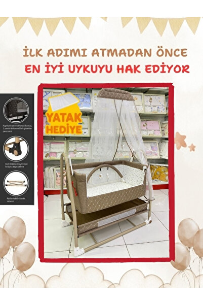 modabebekler Rocco Anne Yanı Sallanır Sabitlenebilir Tekerlekli Beşik Yatak H...