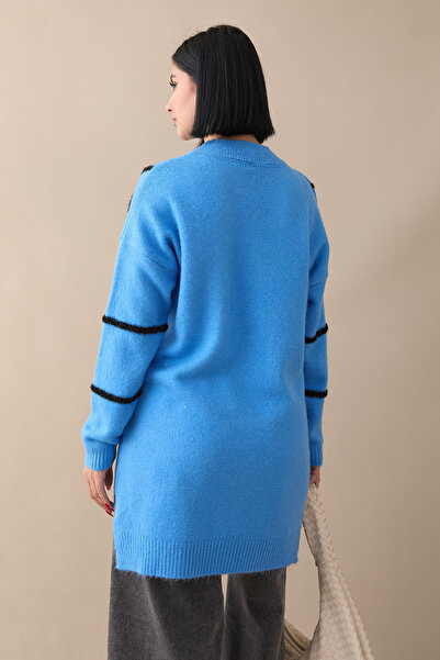 InStyle Блискуча м'яка синя трикотажна туніка