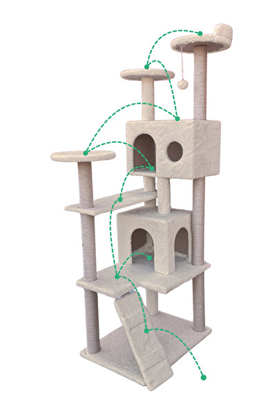 Nursoft Multi-Storey Scratching Pom-Pom Nest Cat Play House