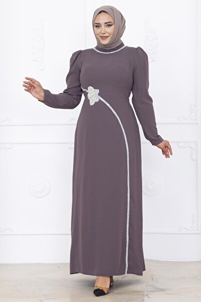 Amine Hüma Zühre Tesettür Abiye Vizon