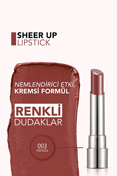 Flormar Nemlendirici Parlak Ruj- Sheer Up Lipstick - 003 Pinky Nude - 8682536012010