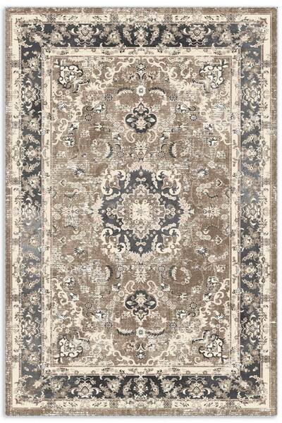 Pastel Home Beige Smoked Classic Patterned Vintage Chenille Carpet Rug Runner...