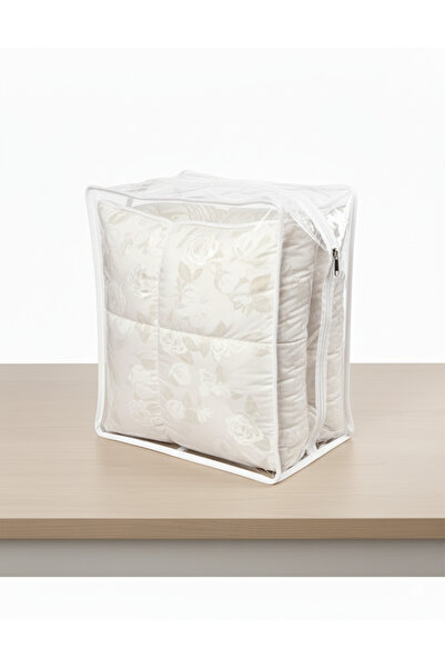 Boema Home Deco Winter duvet with goose down and feather, 200 x 220 cm, White with silver roses