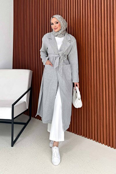 Melike Tatar Belted Thin Cashmere Coat 32-6500-2