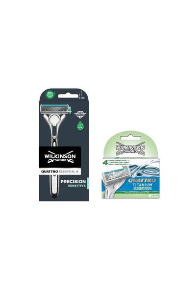 Wilkinson Sword Quattro Titanıum Sensitive Men's Razor 2 Replacement Head Set