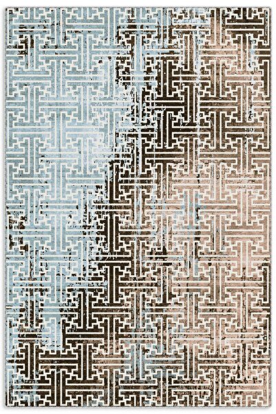 Pastel Home Vintage Touch Modern Chenille Carpet Rug Runner Brown Beige Light...