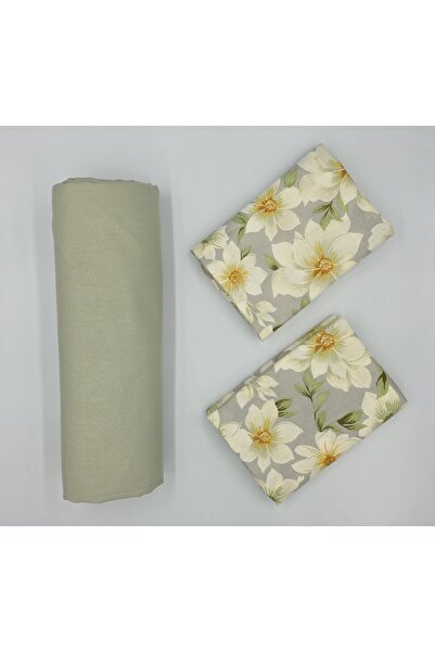 pınarhome collectıon New Season - 100% Organic Cotton, Soft Sand and Elastic Crossbody+Pillow Cover Corner Depth 28-30 cm