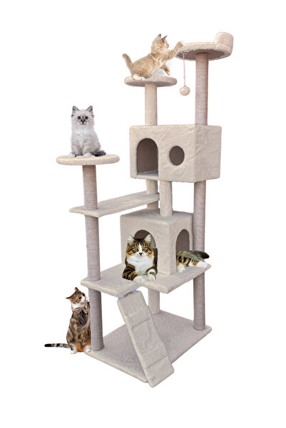 Nursoft Multi-Storey Scratching Pom-Pom Nest Cat Play House