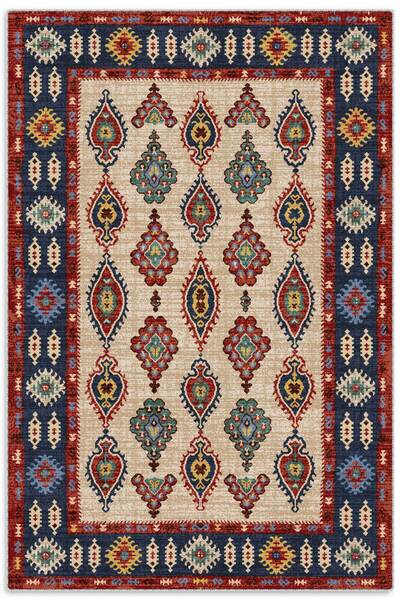 Pastel Home Renkli Anadolu Kilim Şönil Halı Yolluk Kaymaz Yıkanabilir Mutfak ...